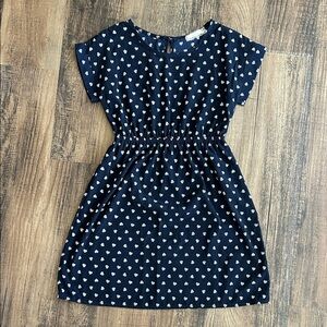 Soprano Navy Heart Pattern Kids Dress